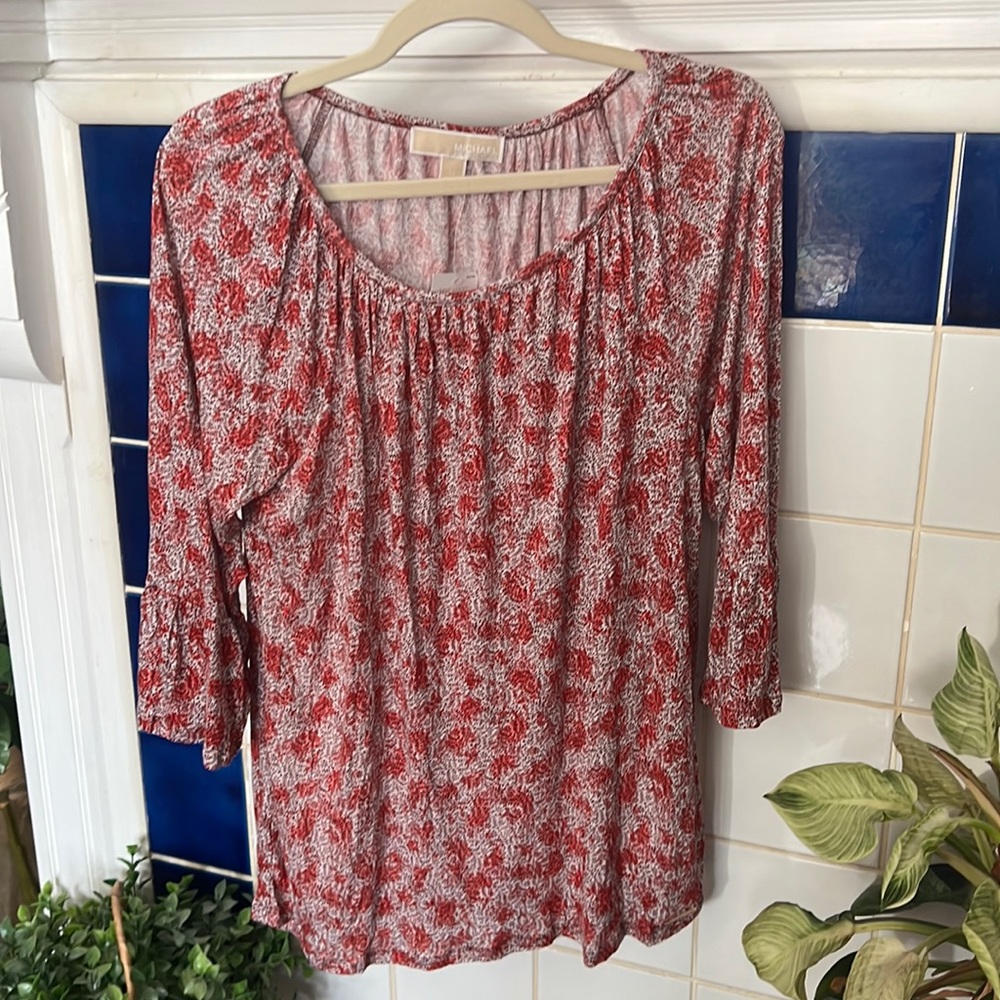 NWT Michael Kors Printed Blouse - Size Medium